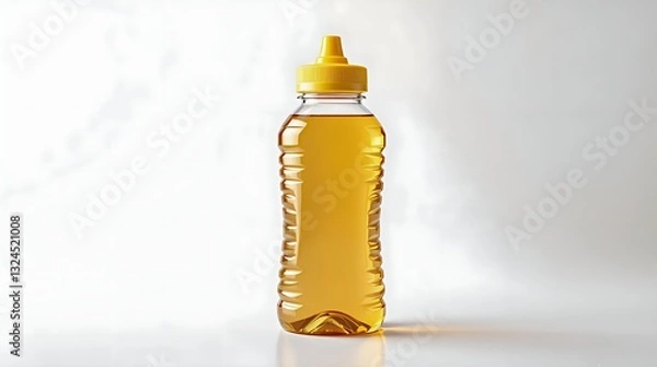 Obraz Plastic Honey Bottle on White Background