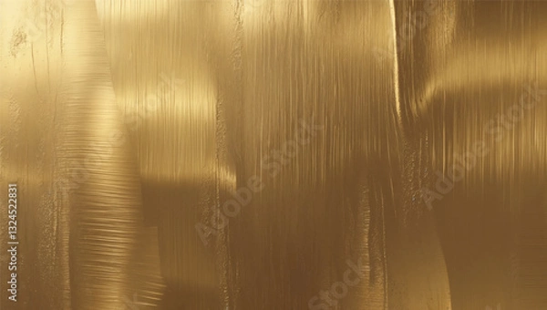 Fototapeta Seamless gold texture with a brushed metal finish. Fine, uniform streaks create a polished yet industrial look. Warm, rich golden hue with realistic reflections. Ideal for backgrounds, design material