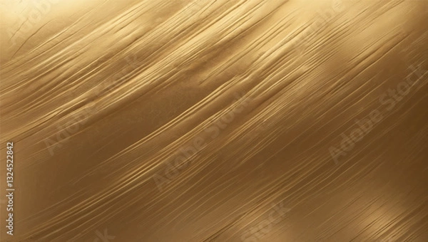 Fototapeta Seamless gold texture with a brushed metal finish. Fine, uniform streaks create a polished yet industrial look. Warm, rich golden hue with realistic reflections. Ideal for backgrounds, design material