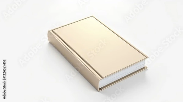 Fototapeta  "Minimalist Hardcover Book with Cream Cover – Elegant and Realistic Studio Rendering"