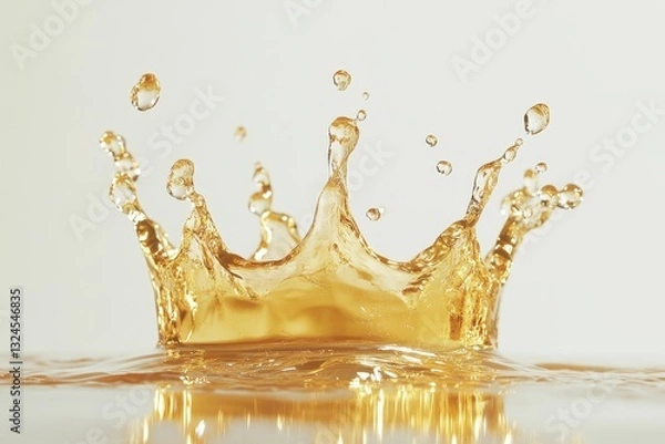 Obraz Amber liquid crown splash against a light background.