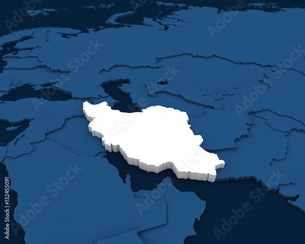 Fototapeta iran map 3D illustration
