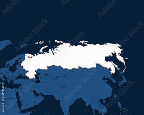 Fototapeta russia map 3D rendering