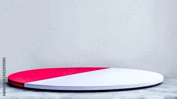 Fototapeta Half-Red Platform for Studio Display.