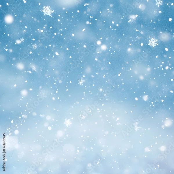 Fototapeta A soft snowfall effect with gentle white flake 