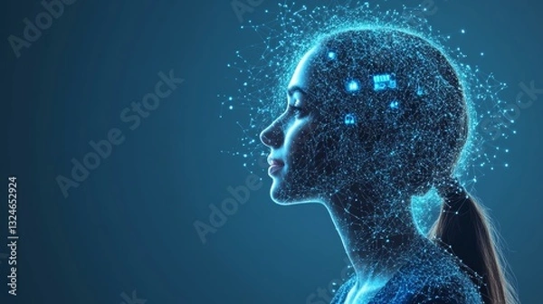 Fototapeta Empowering business efficiency  a business woman leverages artificial intelligence for success