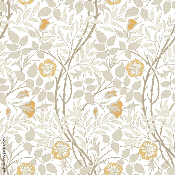 Fototapeta Modern fabric design pattern. Desktop wallpaper. Background. Floral pattern for your design. Illustration. Modern seamless pattern for interior decoration, wrapping paper, graphic design and textile.