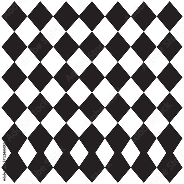 Fototapeta Seamless harlequin pattern-black and white