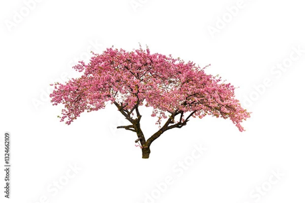 Obraz Cherry blossoms in full bloom with transparent background.
