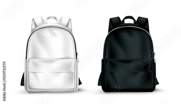Obraz white and black backpack