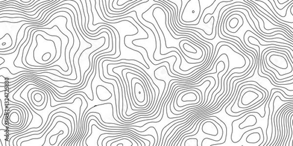 Fototapeta Topographic Map Lines Background. Abstract Contour Pattern. Abstract Geography Background. Contour Line Map Texture