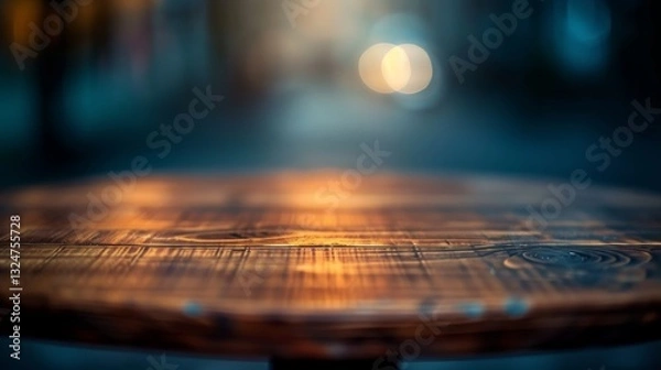 Fototapeta Blurred close up shot of a glass table with clean lines and no light