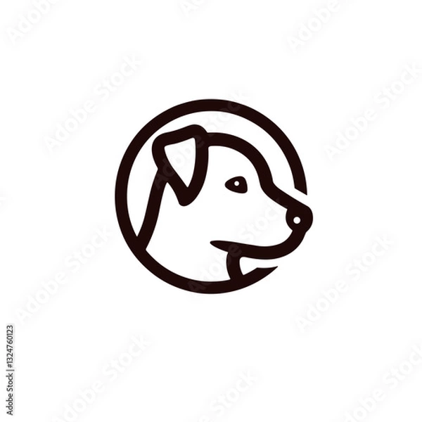 Obraz Stylish icon dog logo design in a circular frame, professional branding
