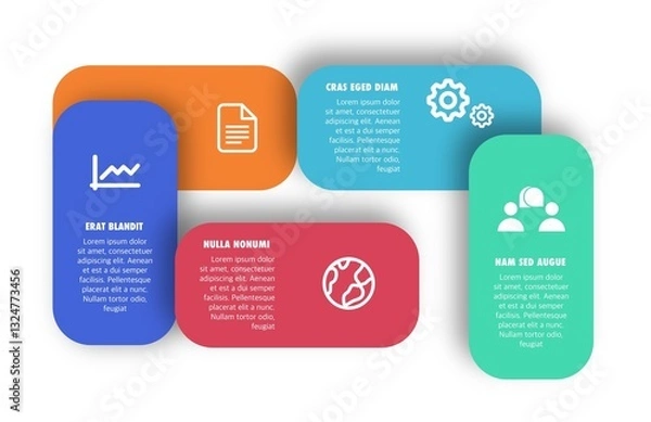 Obraz Modern Infographic with Rounded Rectangles and Icons