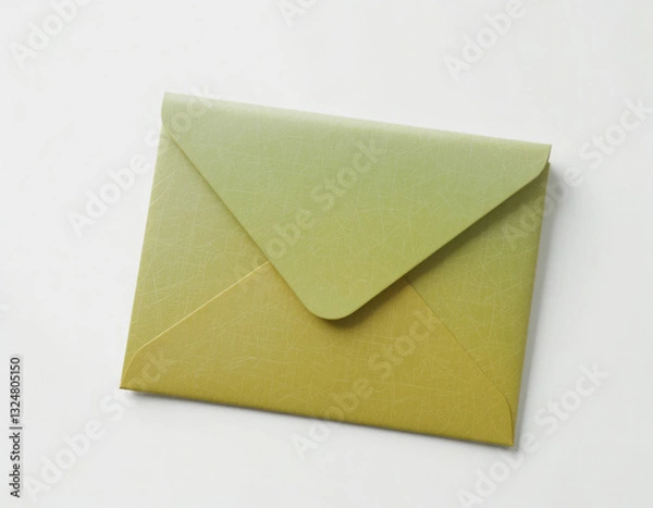Fototapeta Elegant Green Envelope Still Life Stationery with Subtle Texture Design