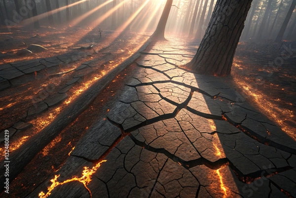 Obraz sunset in the forest