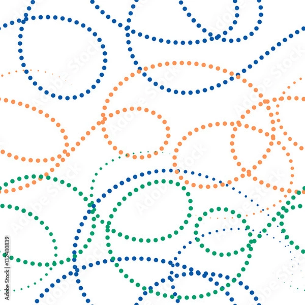 Fototapeta Color dotted curves seamless pattern