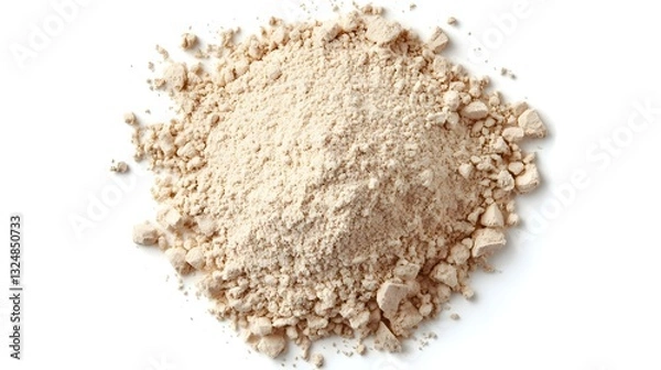 Fototapeta Top view of an integral rye flour pile isolated
