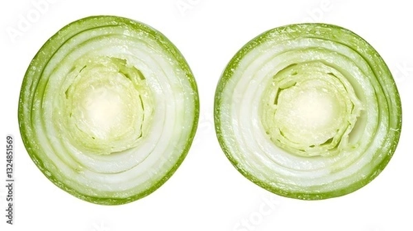 Fototapeta sliced leek isolated on white background