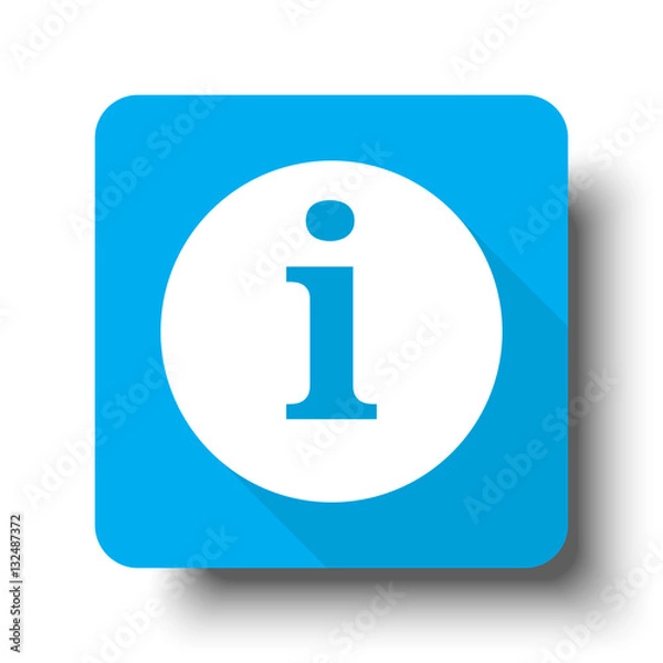 Obraz White Information icon on blue web button