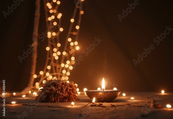 Fototapeta Ramadan Kareem Lantern with Warm Lights and Spiritual Ambiance