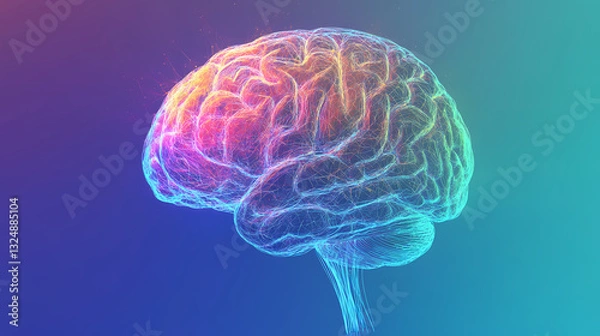 Obraz dreamlike glowing brain