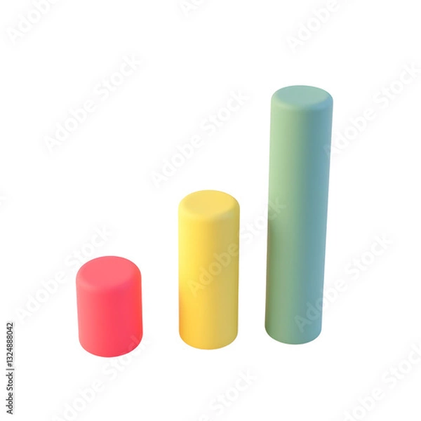 Fototapeta 3d colorful bar chart