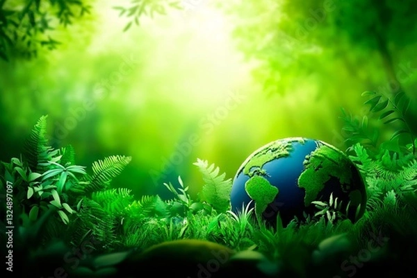 Fototapeta Planet Earth, planet surrounded by plants
