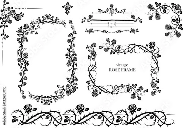 Fototapeta Roses decor set