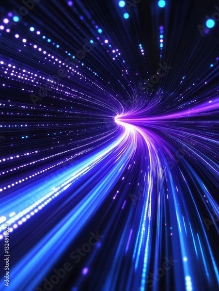 Obraz light streak, fiber optic, speed line, futuristic background for 5g or 6g technology wireless data transmission, high-speed internet in abstract