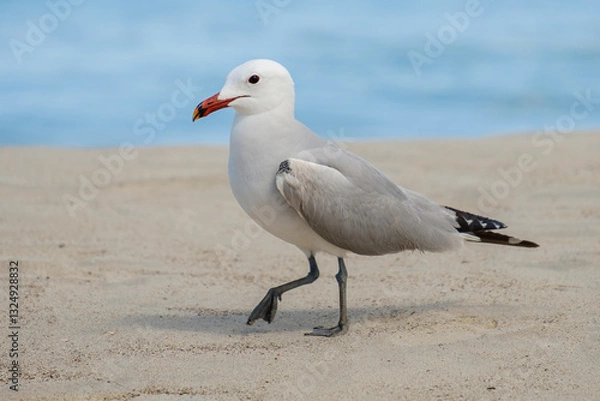 Obraz A Audouin's gull at the beach.