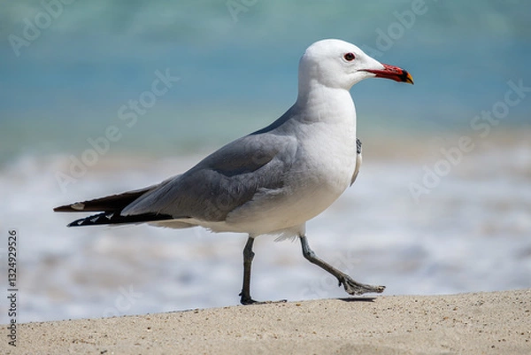 Obraz A Audouin's gull at the beach.