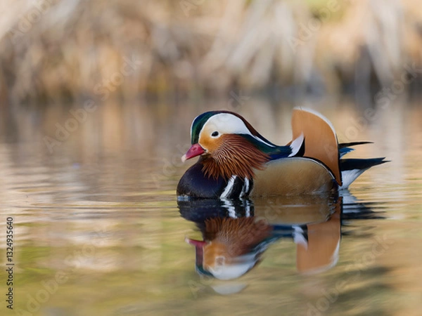 Obraz Mandarin duck, Aix galericulata