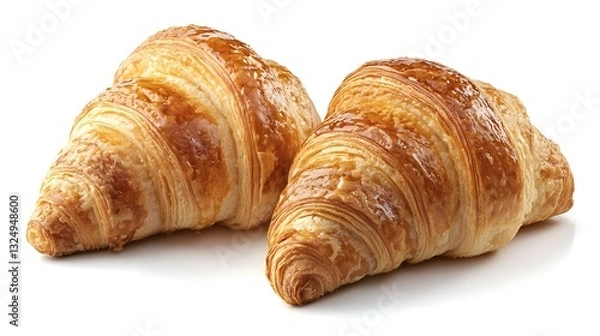 Fototapeta クロワッサン 孤立した白い背景