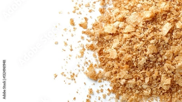 Fototapeta bread crumbs on white background