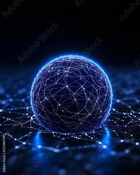 Fototapeta Digital sphere network
