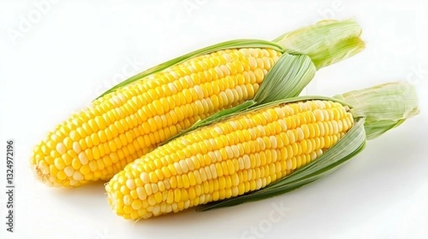 Fototapeta corn on white background