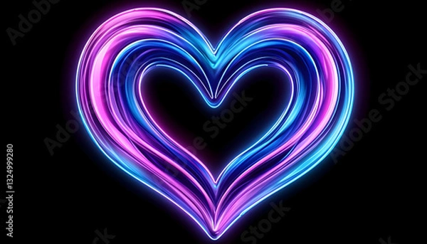 Obraz Vibrant Neon Heart Shape
