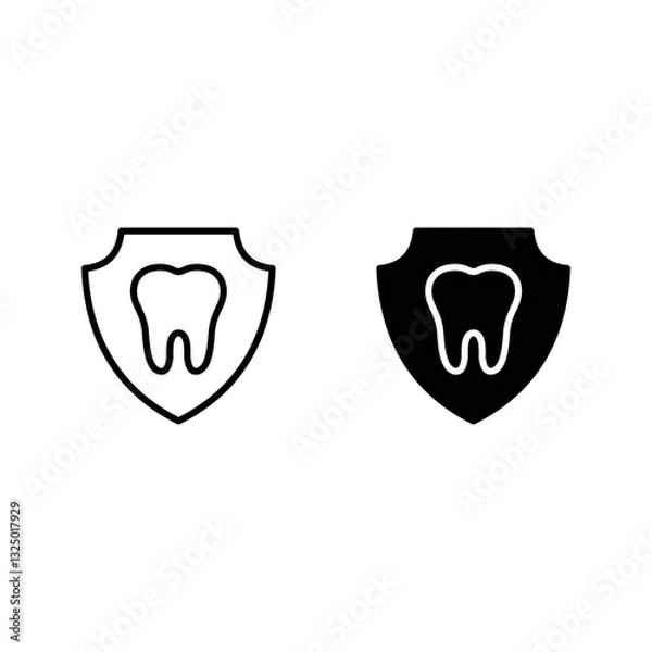 Fototapeta Teeth Protection icon set color editable on white background