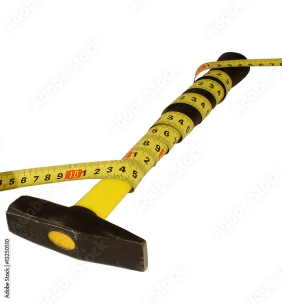 Fototapeta A hammer wrapped in line-up