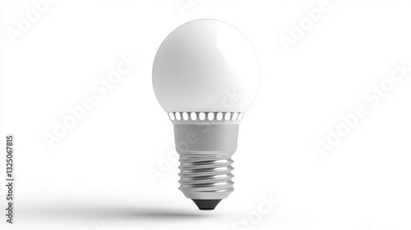 Fototapeta A standard A LED light bulb with a smooth finish, white background