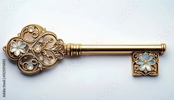 Fototapeta key on white background