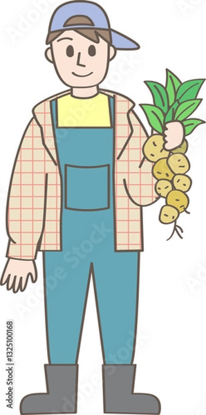 Obraz じゃがいも農家の人