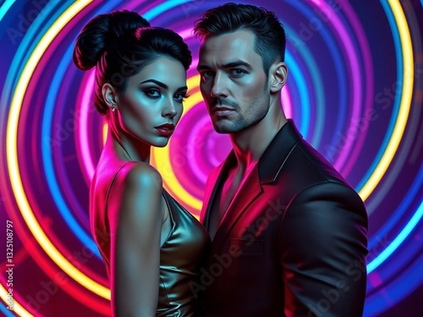 Fototapeta young couple dancing