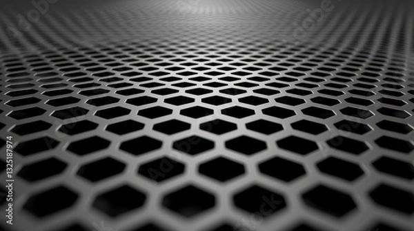 Fototapeta Abstract hexagonal metal grid texture.