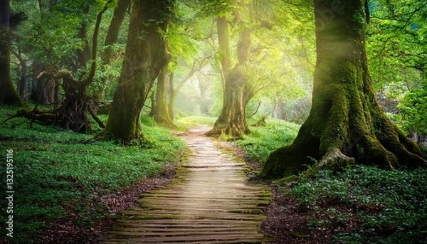 Obraz magic forest path