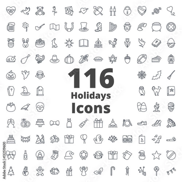Obraz Holidays Icon Outlined