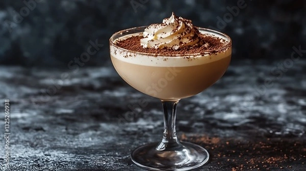 Fototapeta クリームとチョコレートのカクテルデザート