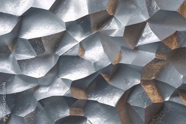 Fototapeta Glamorous Abstract Silver Layered Wallpaper Design with Rich Texture