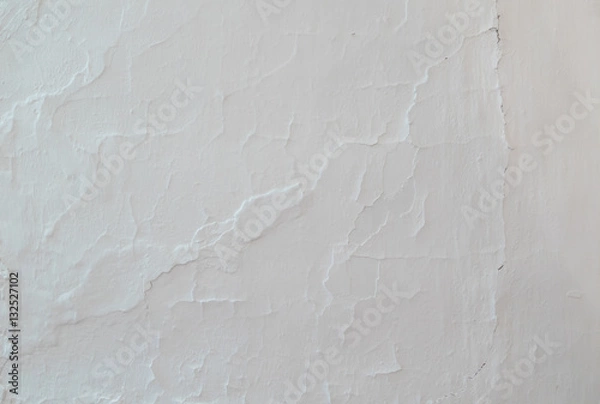 Obraz Old white scratched plastering wall surface
